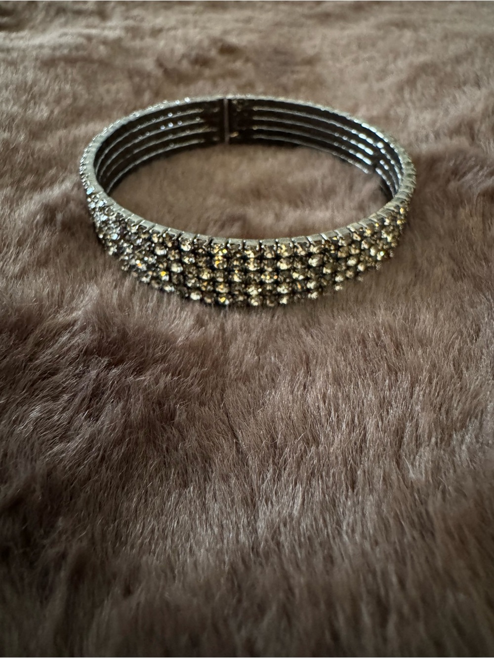 Rhinestone Stretch Bracelet in Silver